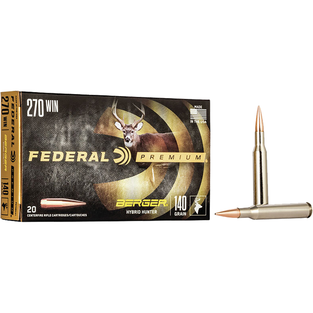 Federal Premium Classic Hunter 270 Win 140gr Berger Hybrid Hunter (BTHP) Ammunition