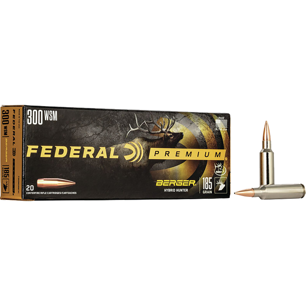 Federal Premium Classic Hunter P300WSMBCH1 .300 WSM 185gr Berger Hybrid Hunter Rifle Ammunition