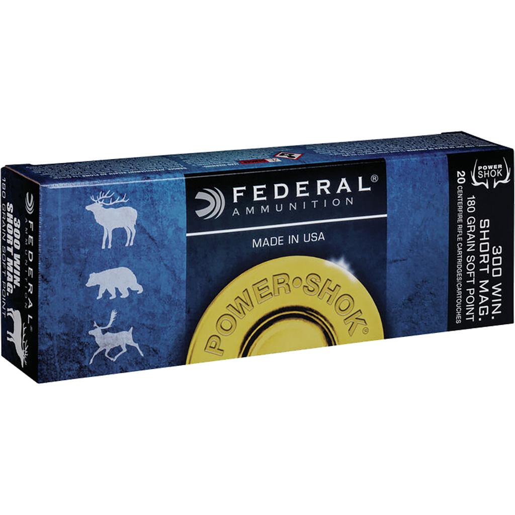 Federal Power-Shok Rifle Ammunition .300 WSM 180 gr Soft Point (SP) 20 rd