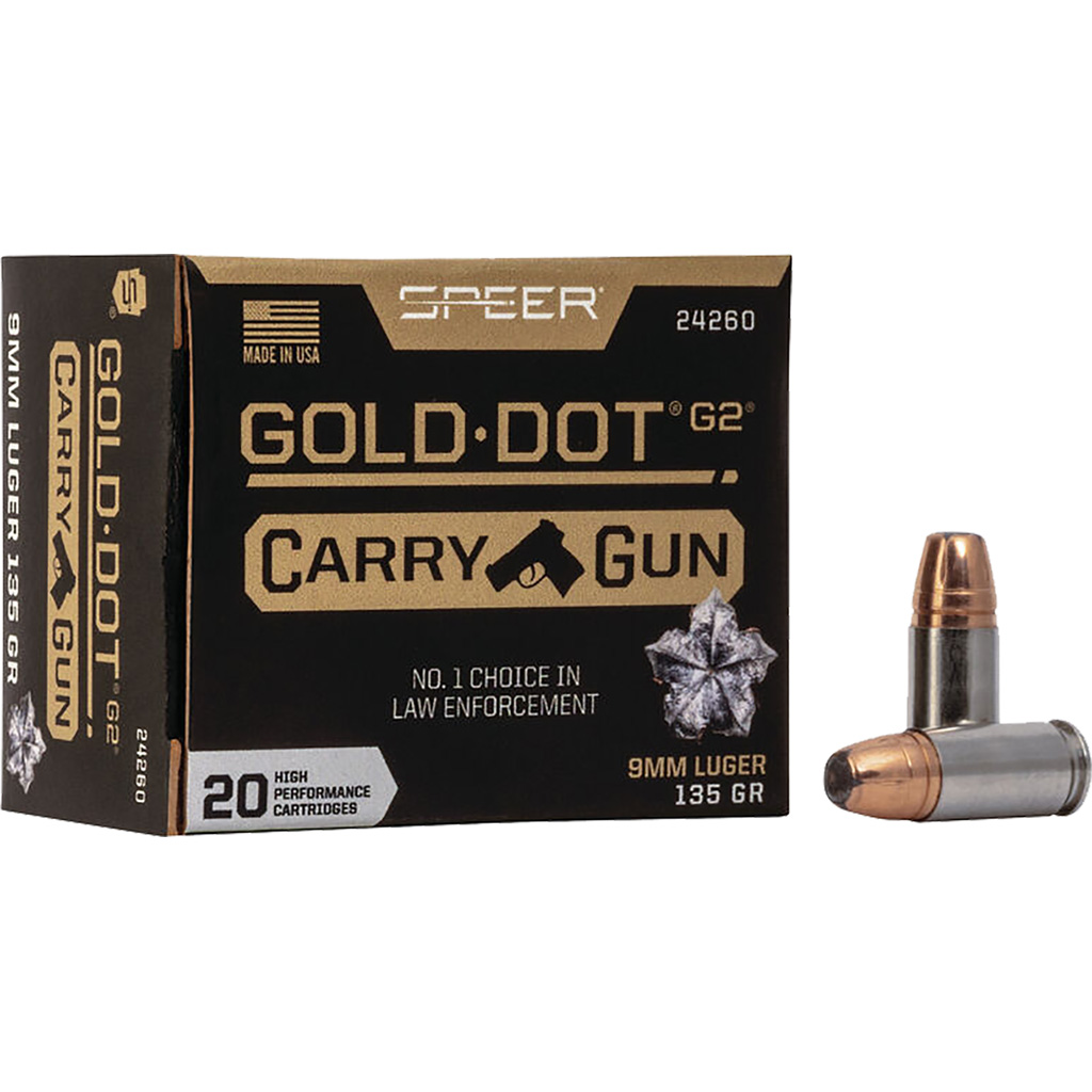 Speer Gold Dot Carry Gun 9mm Luger 135gr JHP (20 Rounds)