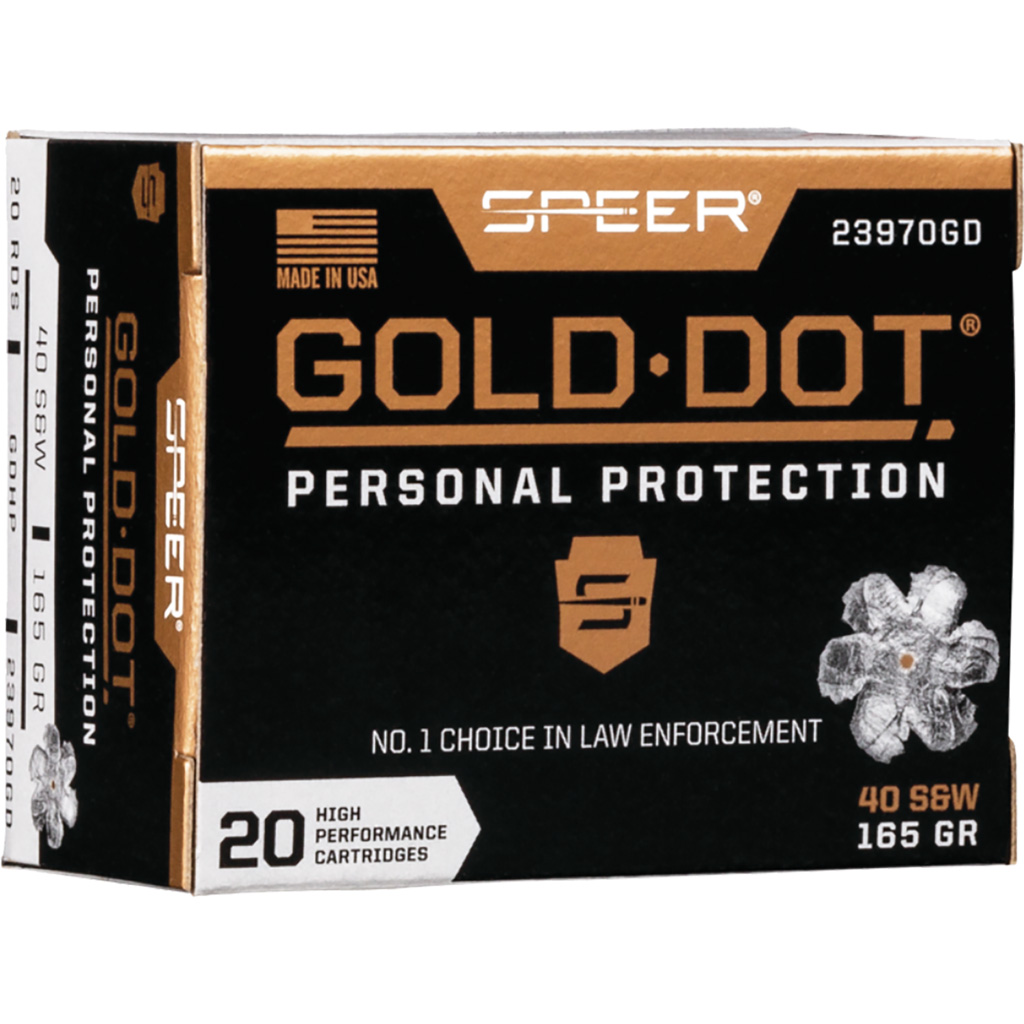 Speer Gold Dot .40 S&W 165gr GDHP Handgun Ammunition (20rd, 10 Box Case)