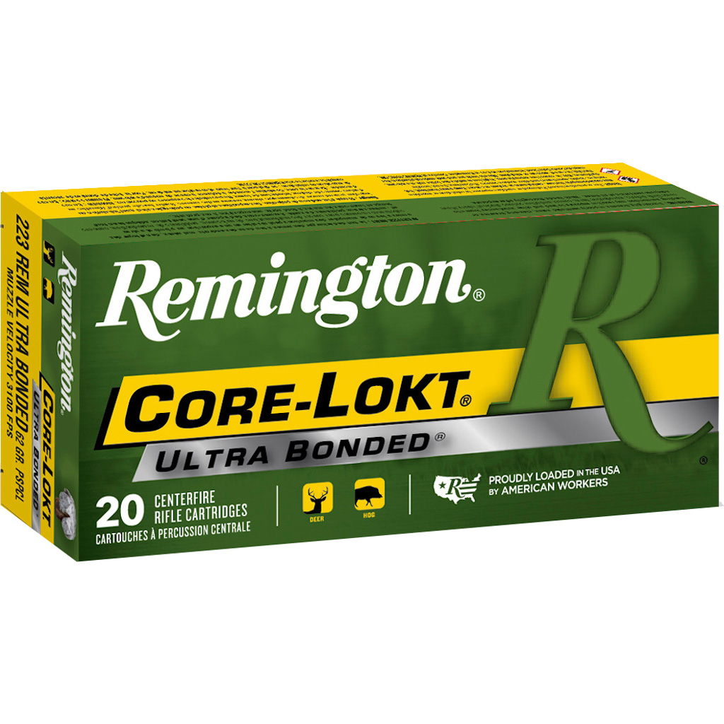 Remington Core-Lokt Centerfire Ammo 62 gr Ultra Bonded PSP 20 rd