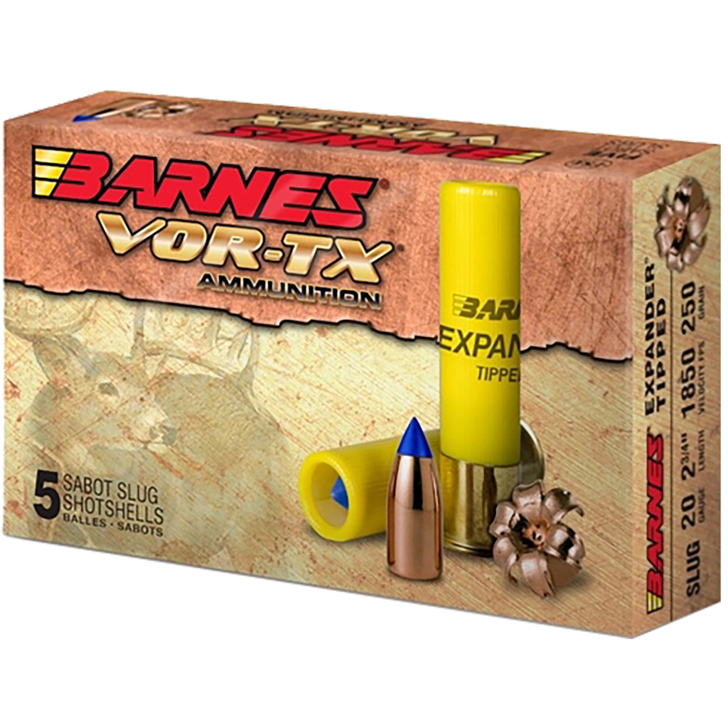 Barnes VOR-TX Expander Tipped 20 Gauge 2-3/4" 250 Grain Slug Ammunition