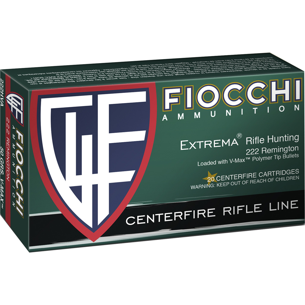 Fiocchi 222 Remington 50 Grain V-Max Ammunition 20-Round Box