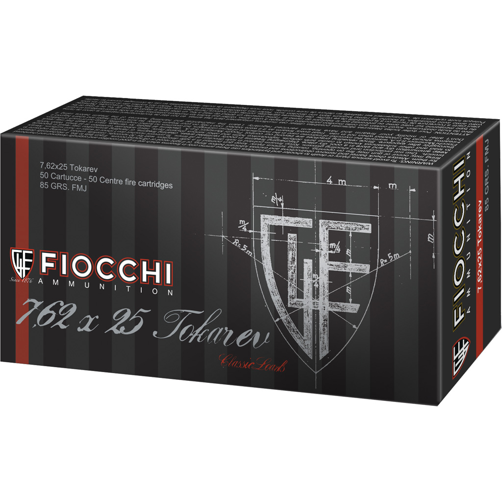 Fiocchi 7.62 Tokarev 85 Grain FMJ (50rd)