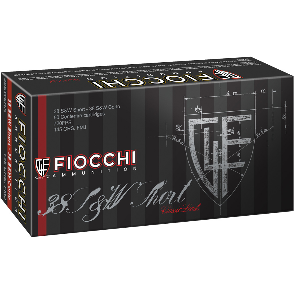 Fiocchi 38 S&W Short 145gr FMJ Heritage Cowboy Action 50rd
