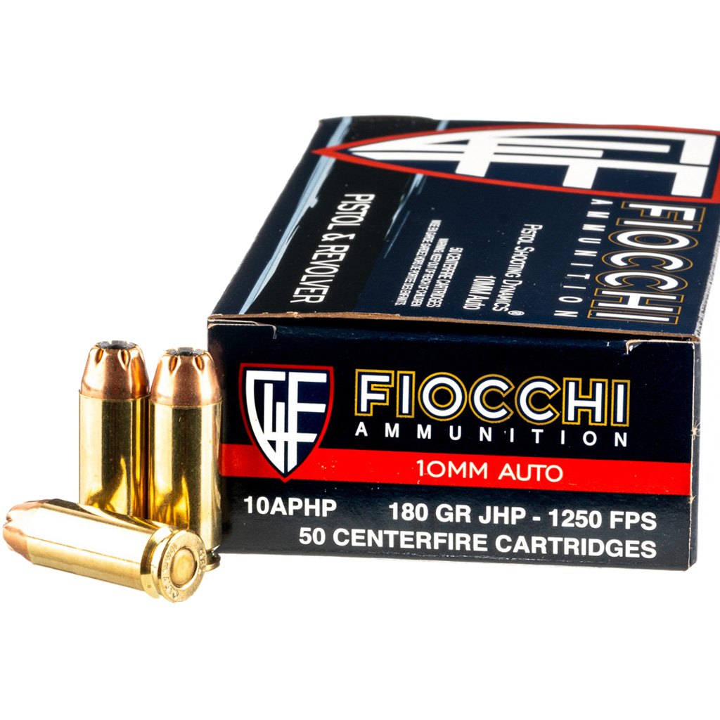 Fiocchi 10mm Auto 180gr JHP Defense Dynamics Handgun Ammo