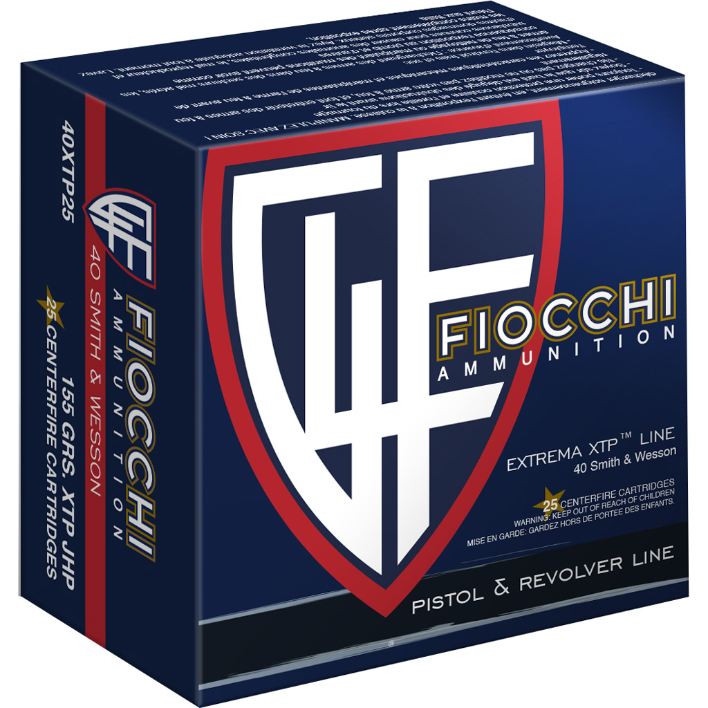 Fiocchi .40 S&W 155gr XTP Jacketed Hollow Point (XTPHP) 25rd Box