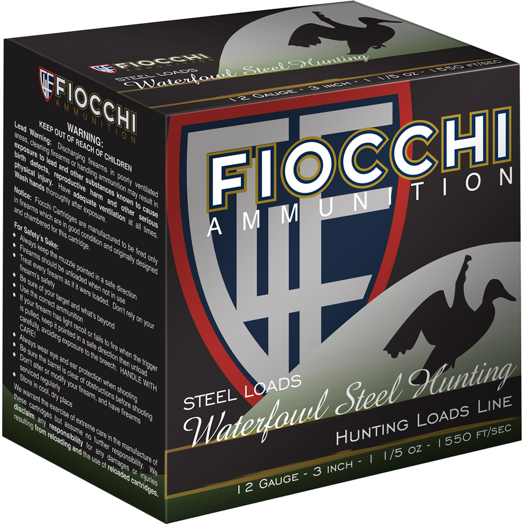 Fiocchi Flyway 12 Gauge 3" Steel Waterfowl Shotshells - #BB, 1-1/5 oz, 1550 fps (25 Rounds)