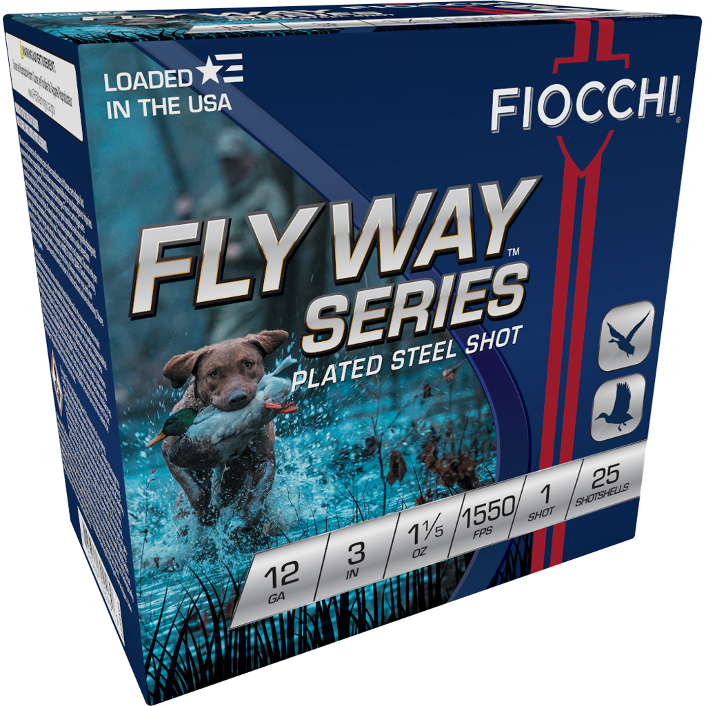 Fiocchi Flyway 12 Gauge 3" 1-1/5 oz #1 Steel Shotshell 1550 fps (25 rds)