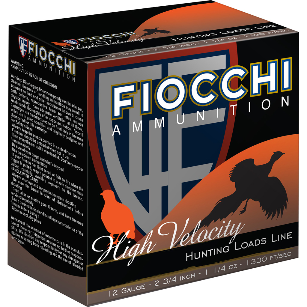Fiocchi Field Dynamics High Velocity 12 Gauge 2-3/4" #4 Lead Shotshells (25 Rounds)
