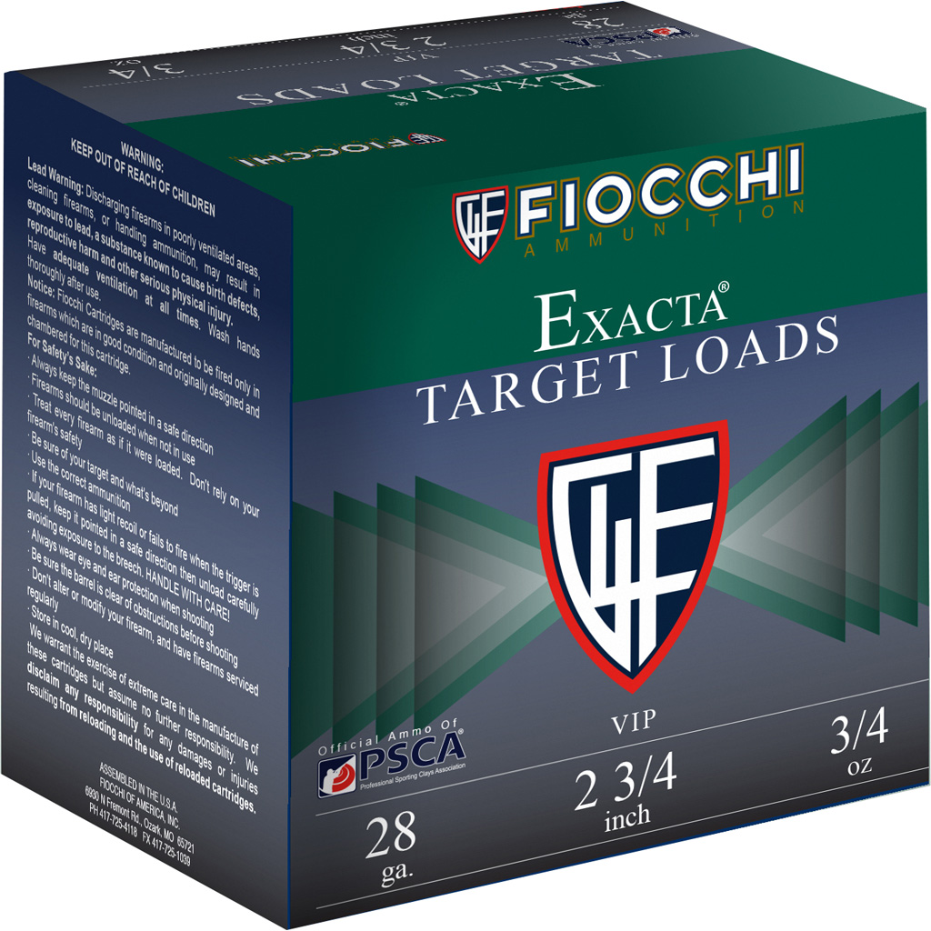 Fiocchi Exacta Target VIP 28 Gauge 2-3/4 in 3/4 oz #8 Shot 25-Round