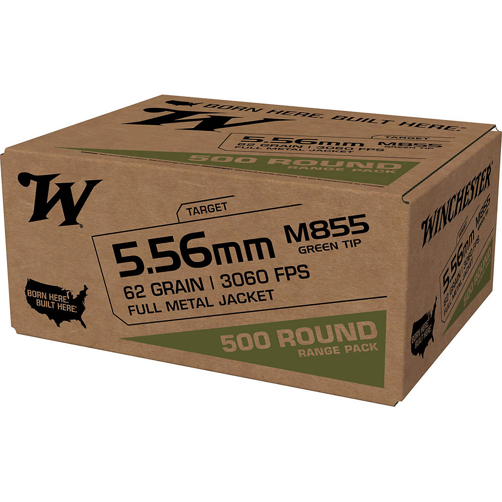 Winchester USA M855 5.56mm FMJ Rifle Ammo (500 rd)