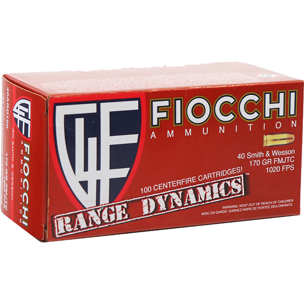 Fiocchi Range Dynamics .40 S&W 170gr FMJTC Handgun Ammunition (100 Rounds)