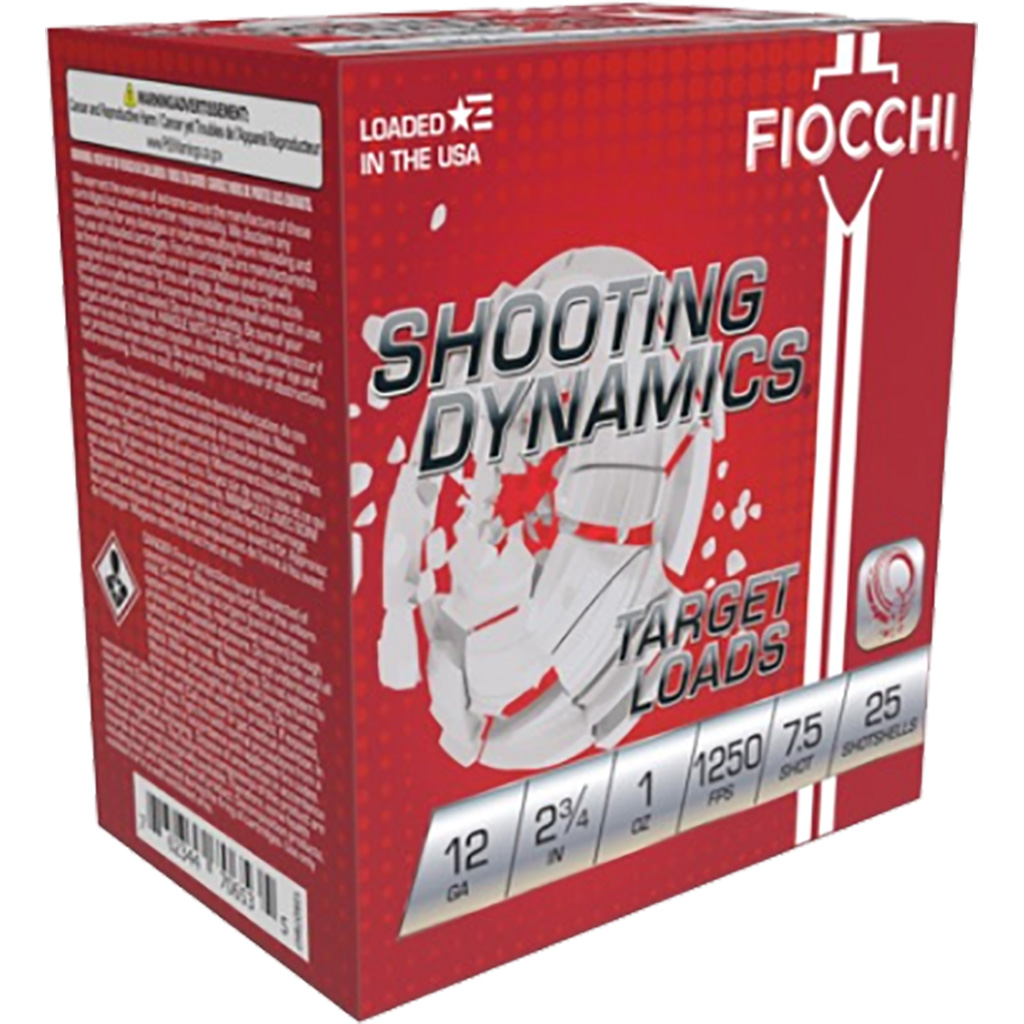 Fiocchi Shooting Dynamics 12 Gauge 2.75 in 1 oz #7.5 Lead Shot 1250 fps Shotshells (25 rds)