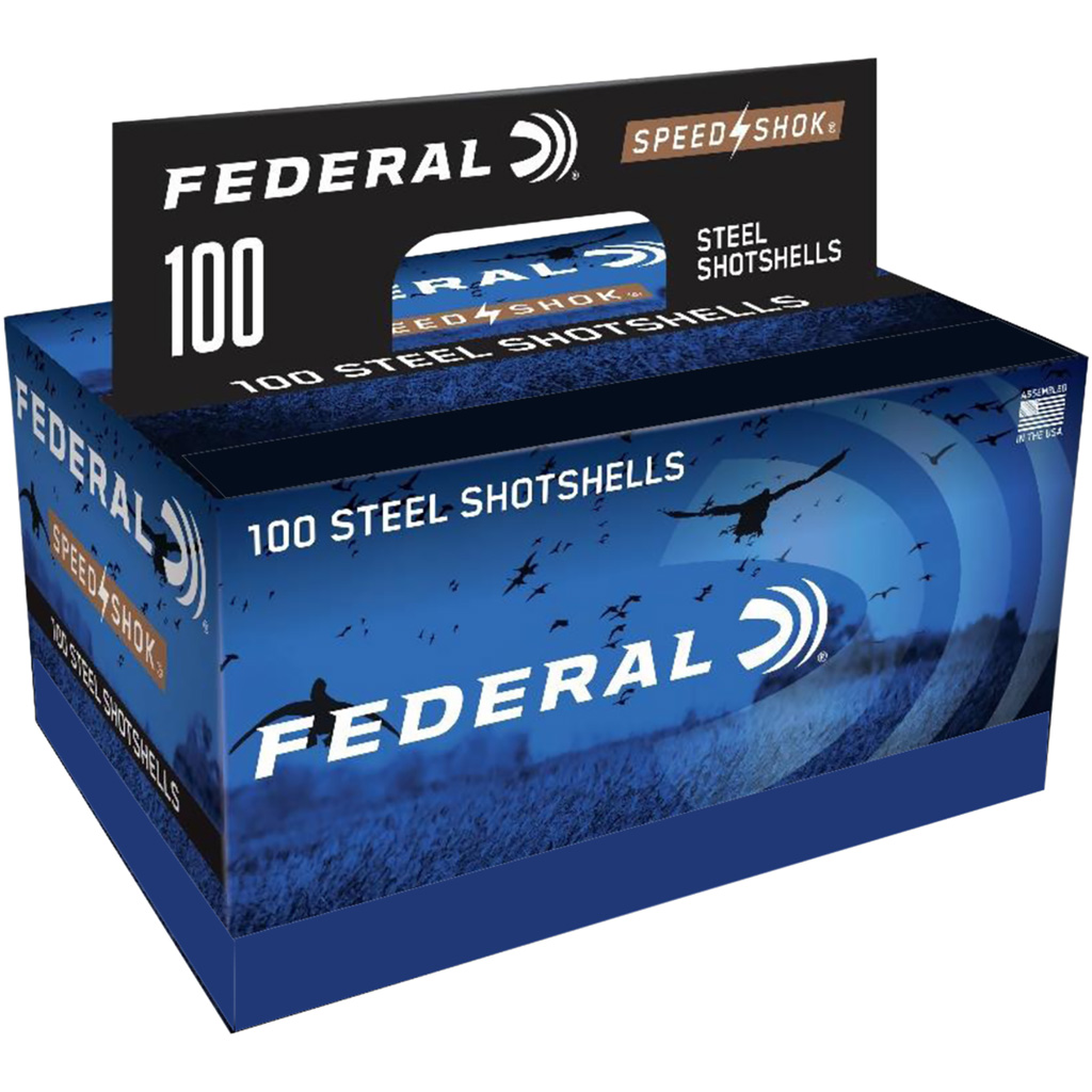 Federal Speed-Shok 12 Gauge 3" 1-1/4 oz #4 Steel Shotshells (100 Rounds)