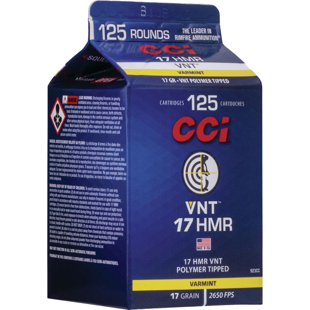 CCI Varmint VNT .17 HMR 17 Grain Varmint Tipped Ammo (125 rd)