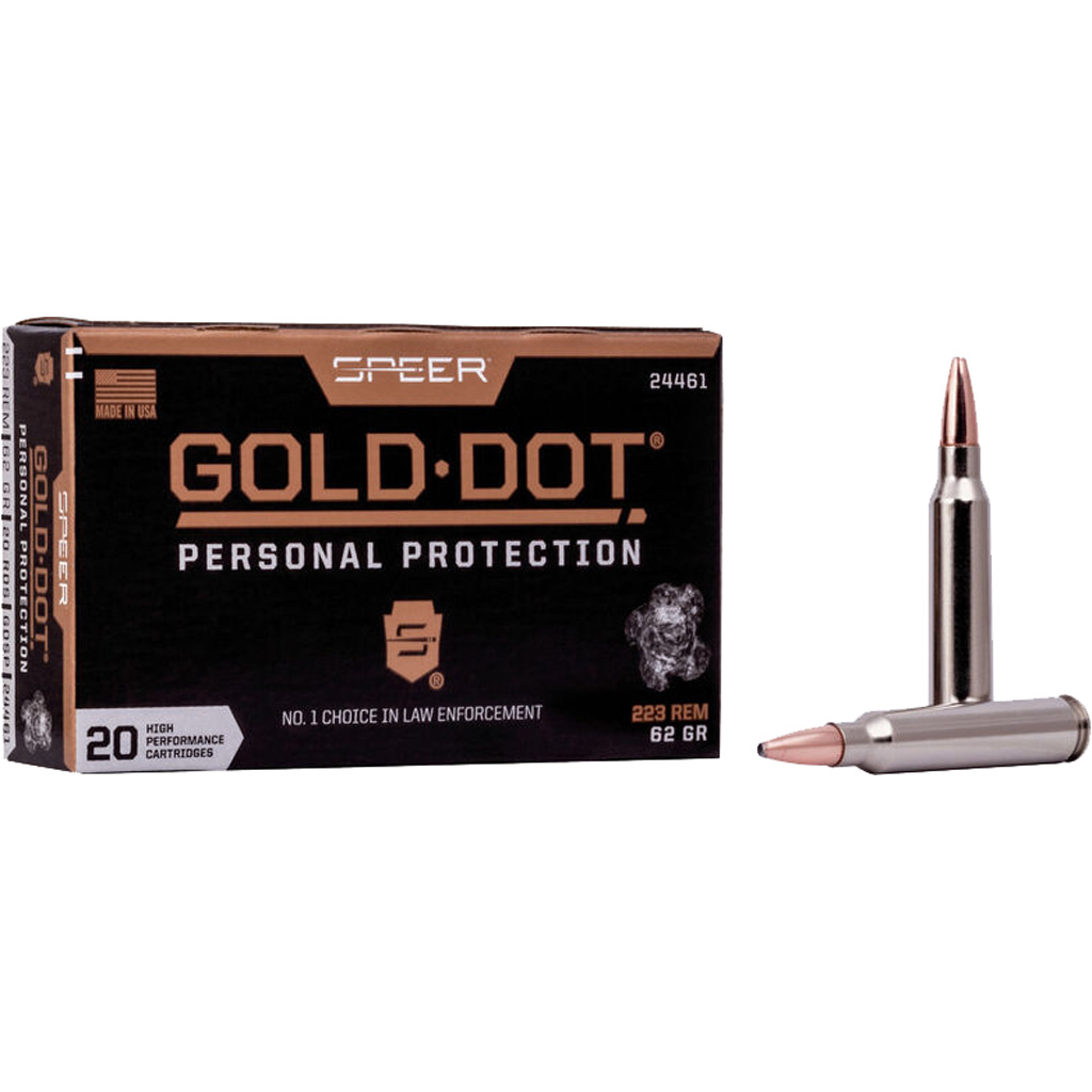 Speer Gold Dot .223 Remington 62 Grain Soft Point Rifle Ammunition (20 Rounds)