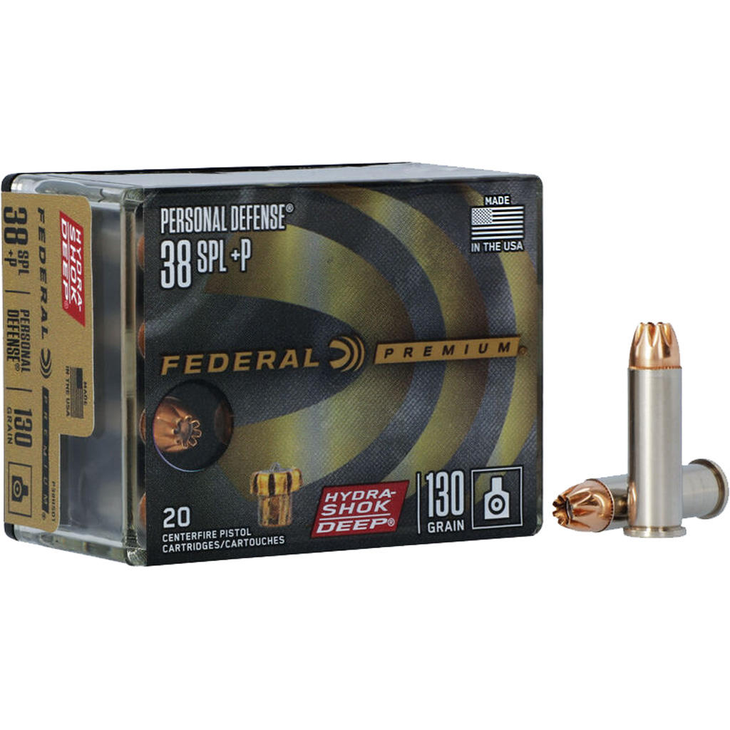 Federal Premium Personal Defense Hydra-Shok Deep .38 Special +P 130gr JHP