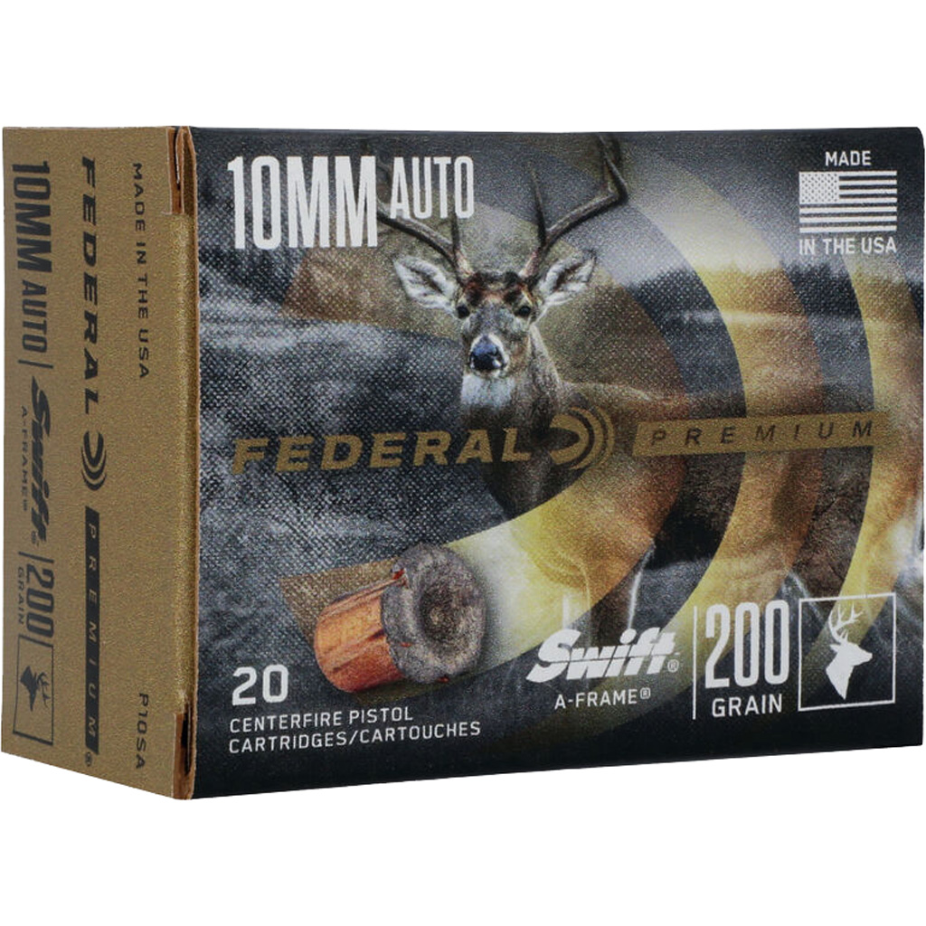 Federal Swift A-Frame 10mm Auto 200 gr JHP Handgun Ammunition (20 Rounds)