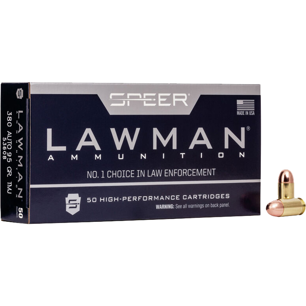 Speer Lawman .380 Auto 95gr TMJ Handgun Ammo (50rd Box)