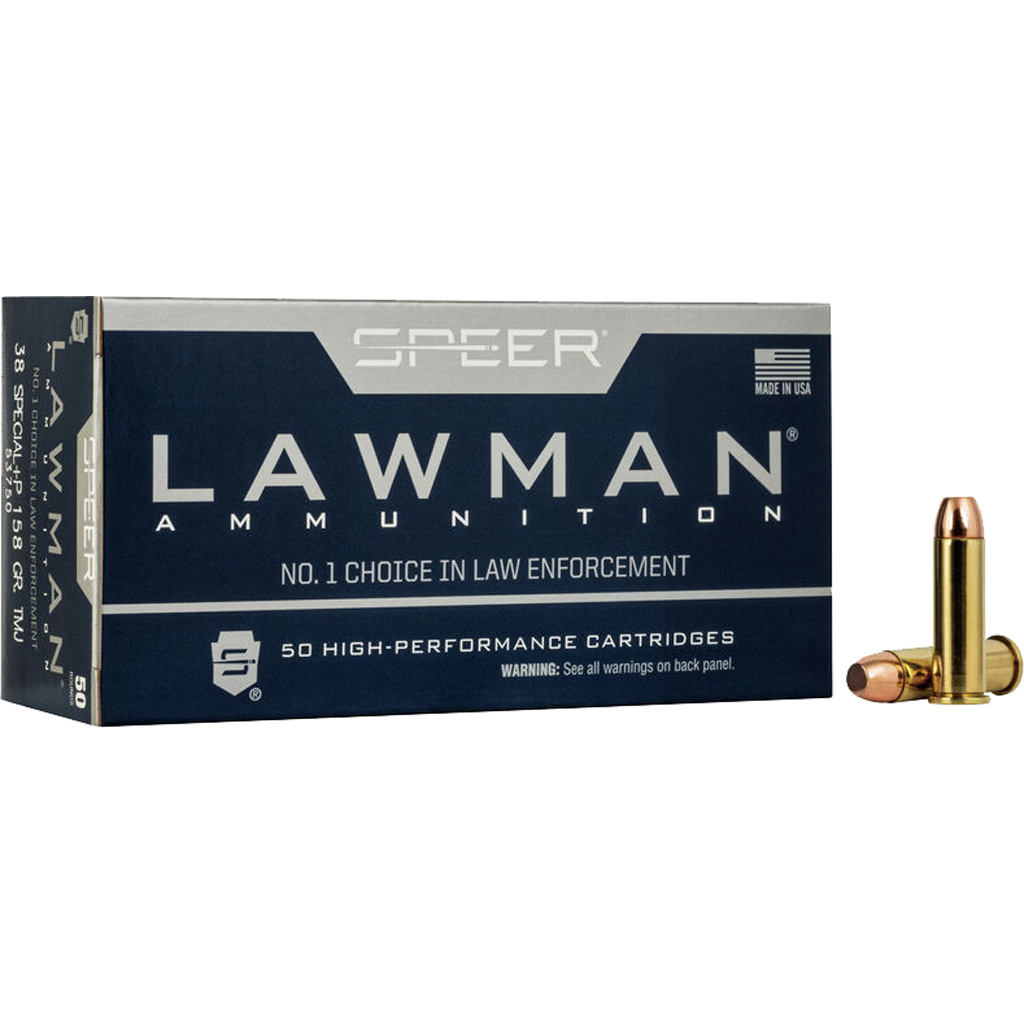 Speer Lawman .38 Special +P 158 gr TMJ Total Metal Jacket Round Nose (50 Rounds)