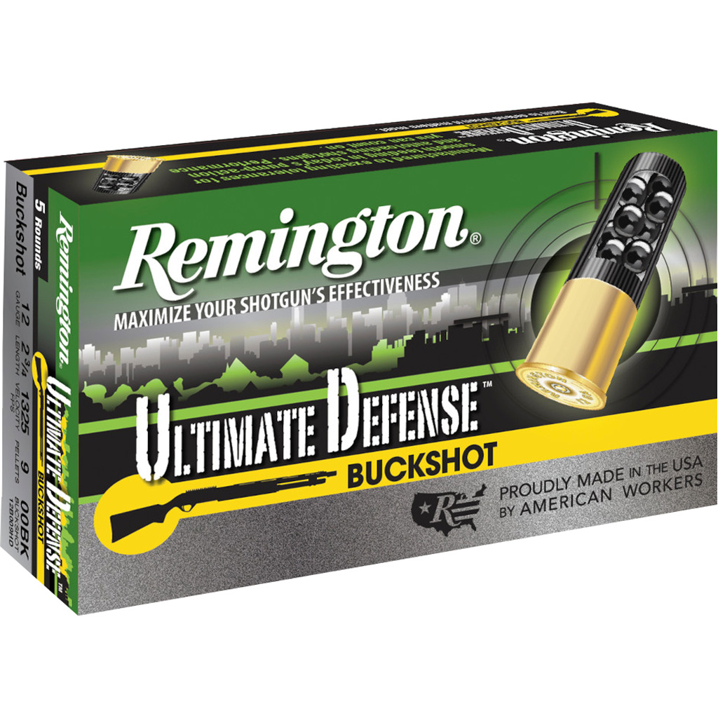 Remington Ultimate Defense 12 Gauge 2-3/4" 00 Buckshot Shotshell (5 Rounds)