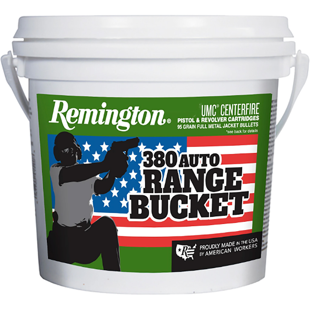 Remington UMC Range Bucket .380 ACP 95 Gr FMJ Ammo 300 Rounds