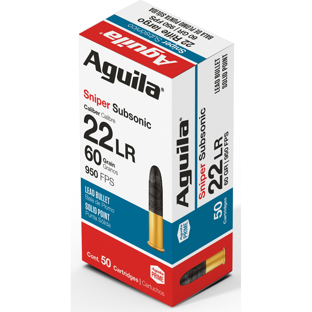 Aguila Sniper Subsonic Rimfire Ammunition .22 LR 60 gr (50/box)