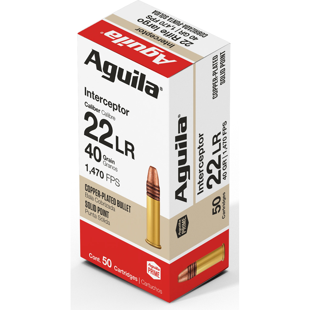 Aguila Interceptor .22 LR 40 Grain Solid Point Rimfire Ammunition