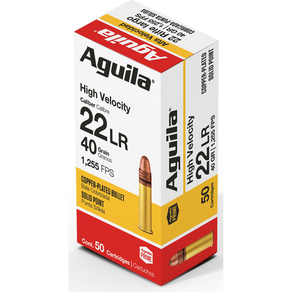Aguila Super Extra .22 LR High Velocity Solid Point 40 Grain Ammunition (50-Round Boxes, 40 Boxes/Case)
