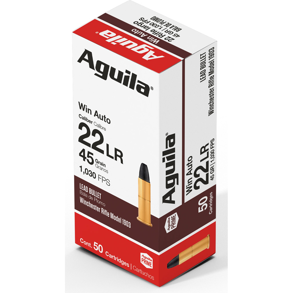 Aguila Limited Edition .22 Win Auto 45-Grain Lead LRN Ammunition (50 Rounds)