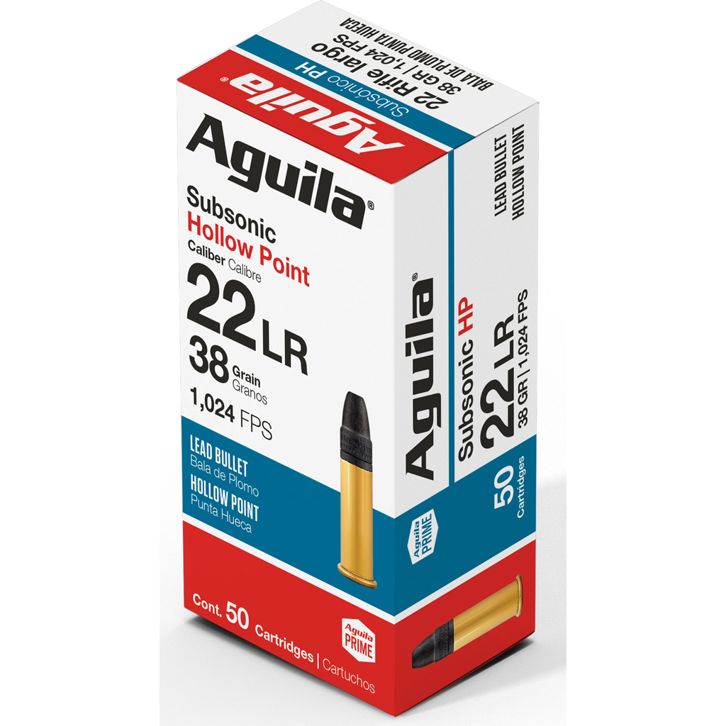 Aguila Subsonic .22 LR 38-Grain Hollow Point Rimfire Ammunition
