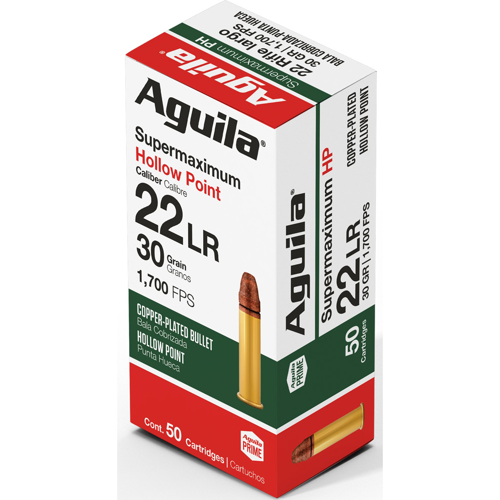 Aguila Super Maximum .22 LR 30 Grain Hollow Point Rimfire Ammunition