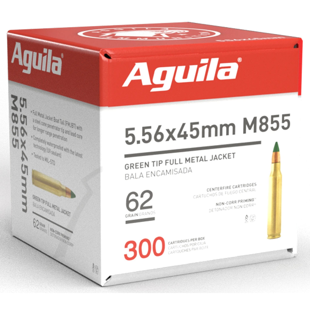 Aguila 5.56x45mm NATO 62 Grain M855 Green Tip Bulk Pack