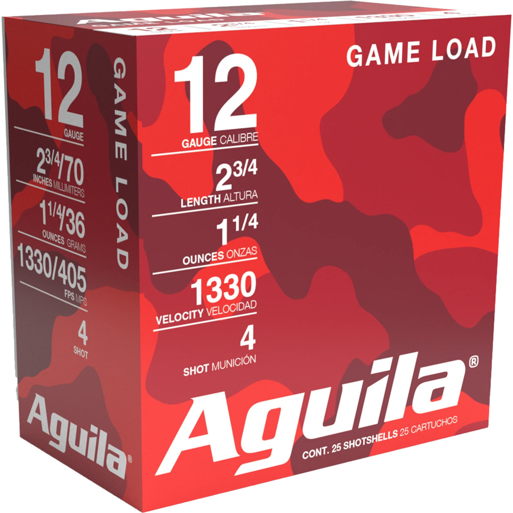 Aguila Game Load High Velocity Field Shotshells 12 Gauge 2-3/4 in #4 (25 Rounds)
