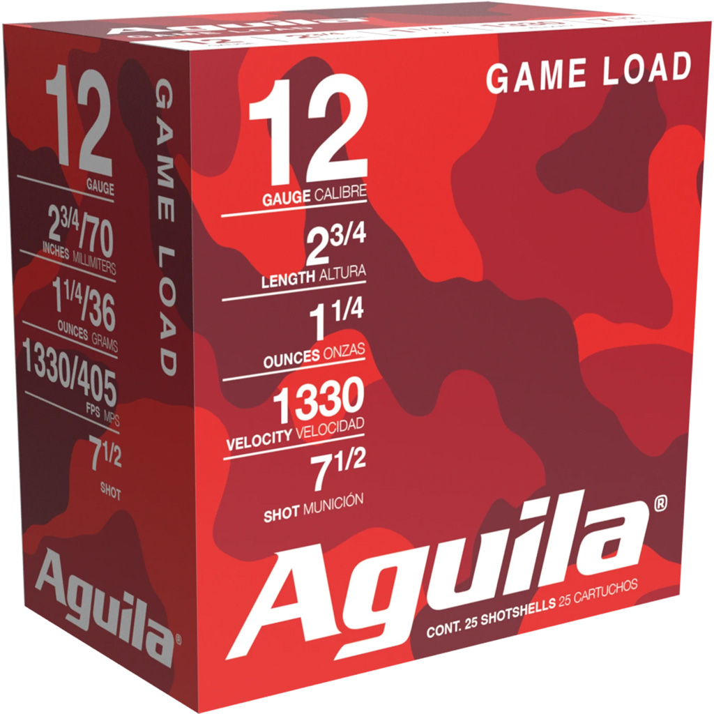 Aguila Game Load High Velocity Shotshells 12 Gauge 2-3/4" #7.5 1-1/4 oz 1330 fps