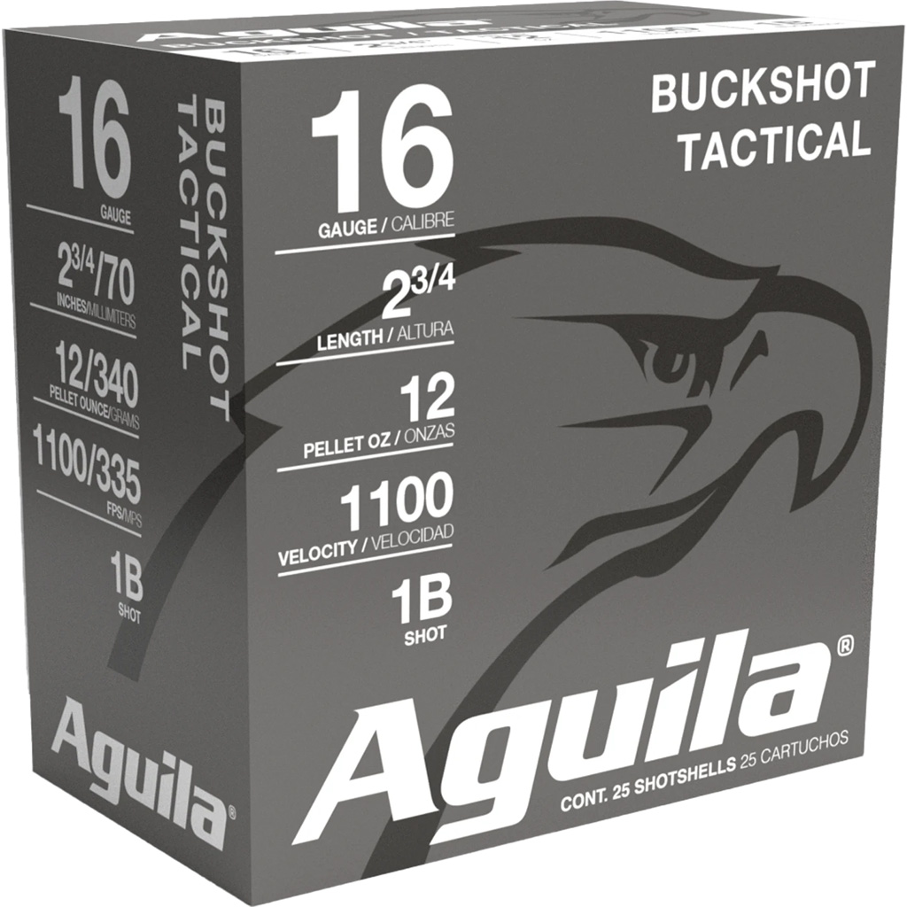 Aguila High Velocity Buckshot 16 Gauge 2-3/4" 1-1/8 oz #1 Buck (25 Rounds)