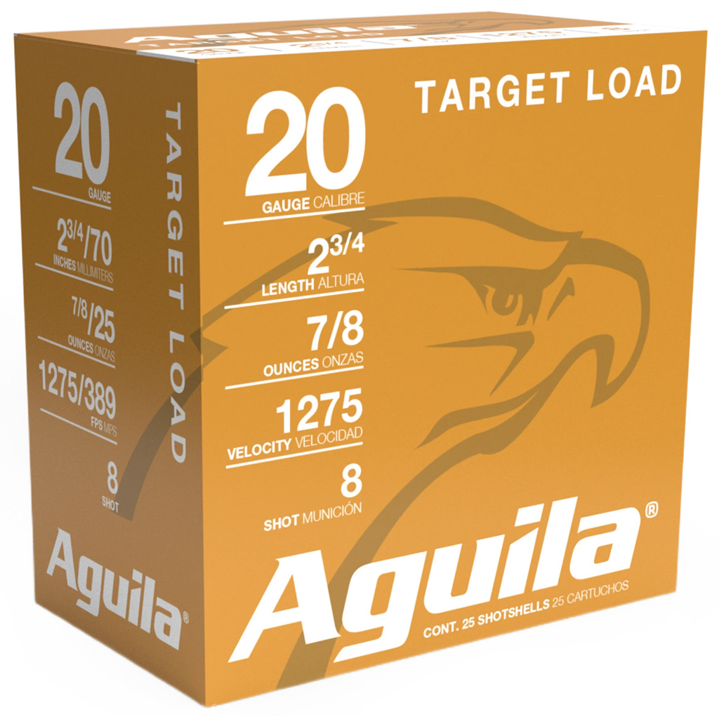 Aguila Target Load 20 Gauge 2-3/4" 7/8 oz #8 Shot 25-Round Box
