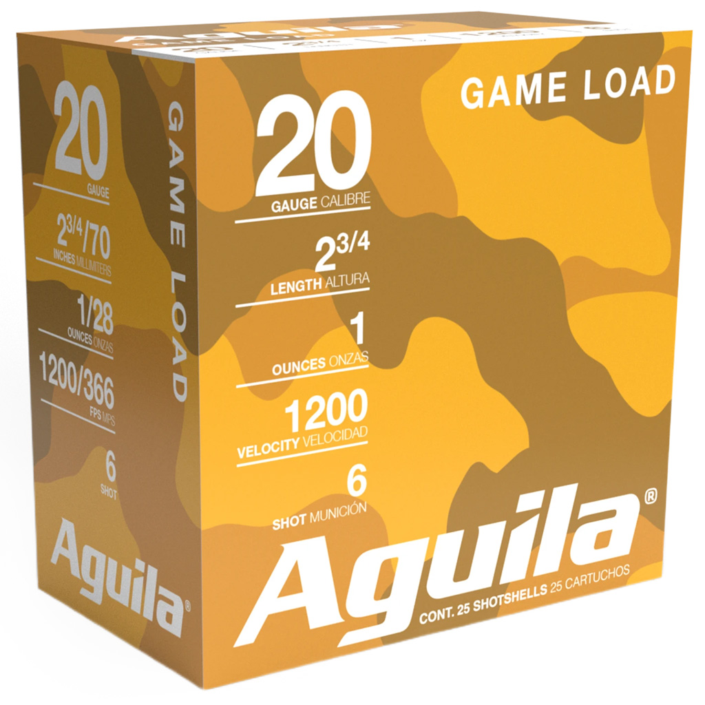 Aguila Game Load High Velocity 20 Gauge Shotshells (#6, 2-3/4 in, 1 oz, 1220 fps) - 25/box