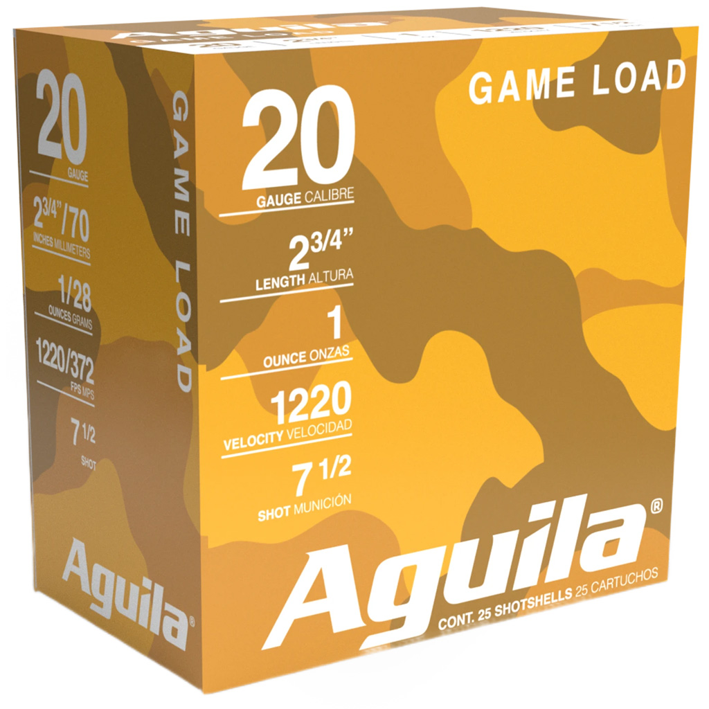 Aguila Game Load High Velocity Shotshells 20 Gauge 2-3/4 in 1 oz #7.5 1220 fps