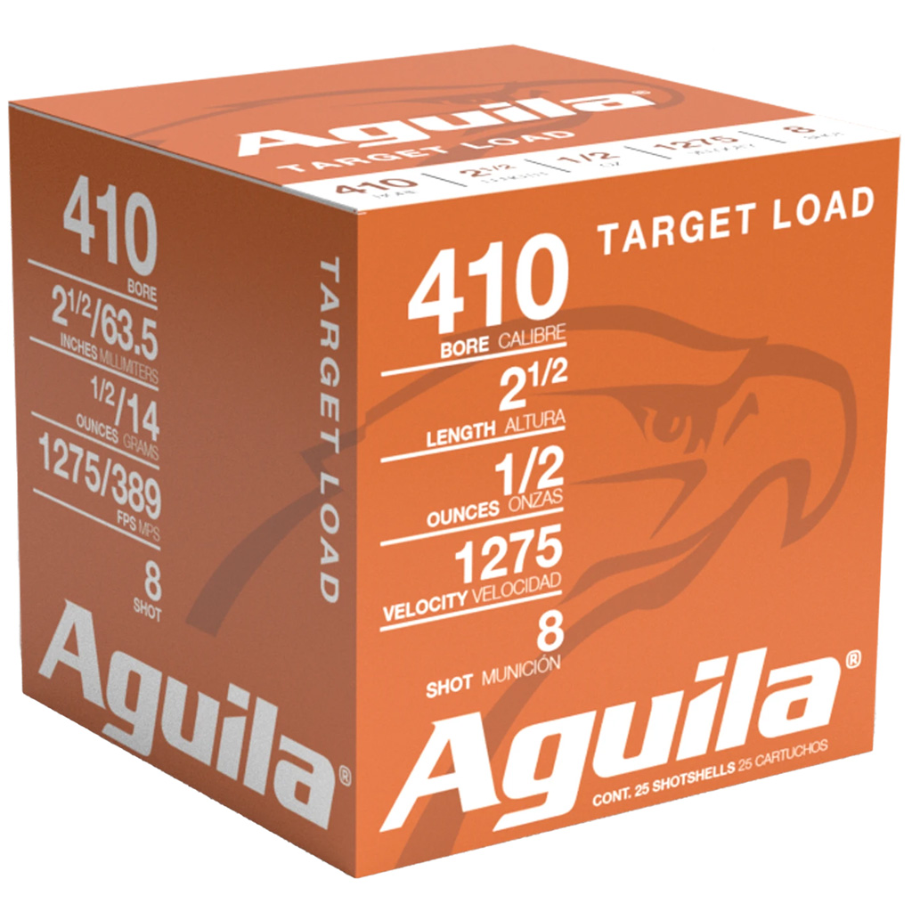 Aguila Target Load Shotshell Ammo .410 Bore #8 2-1/2 in 1/2 oz (25 Rounds)