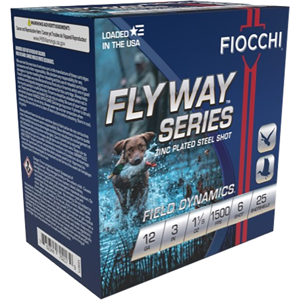 Fiocchi Flyway 12 Gauge 3" 1-1/8 oz #6 Steel Shot 1500 fps Shotshell (25 Rounds)