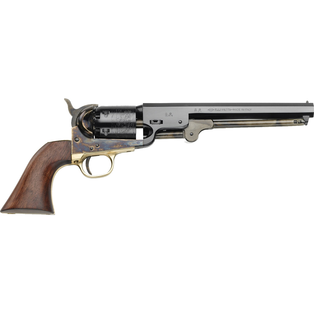 Pietta 1851 Navy Revolver .36 Cal 7.5 in Case Hardened Blue Walnut