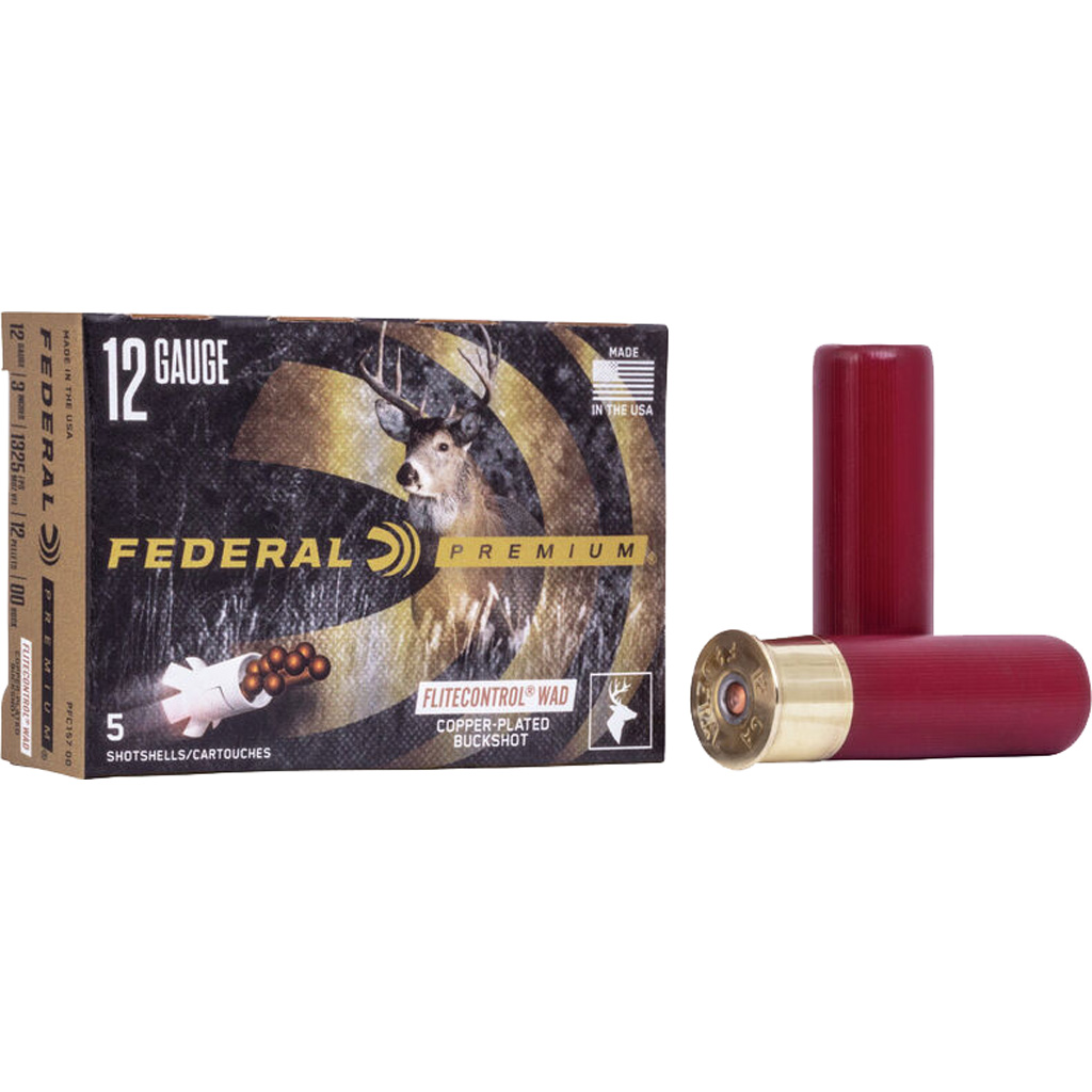 Federal Vital-Shok FliteControl Buckshot Ammo 12 Gauge 3" 00 Buck 5rd (50 Box Case)