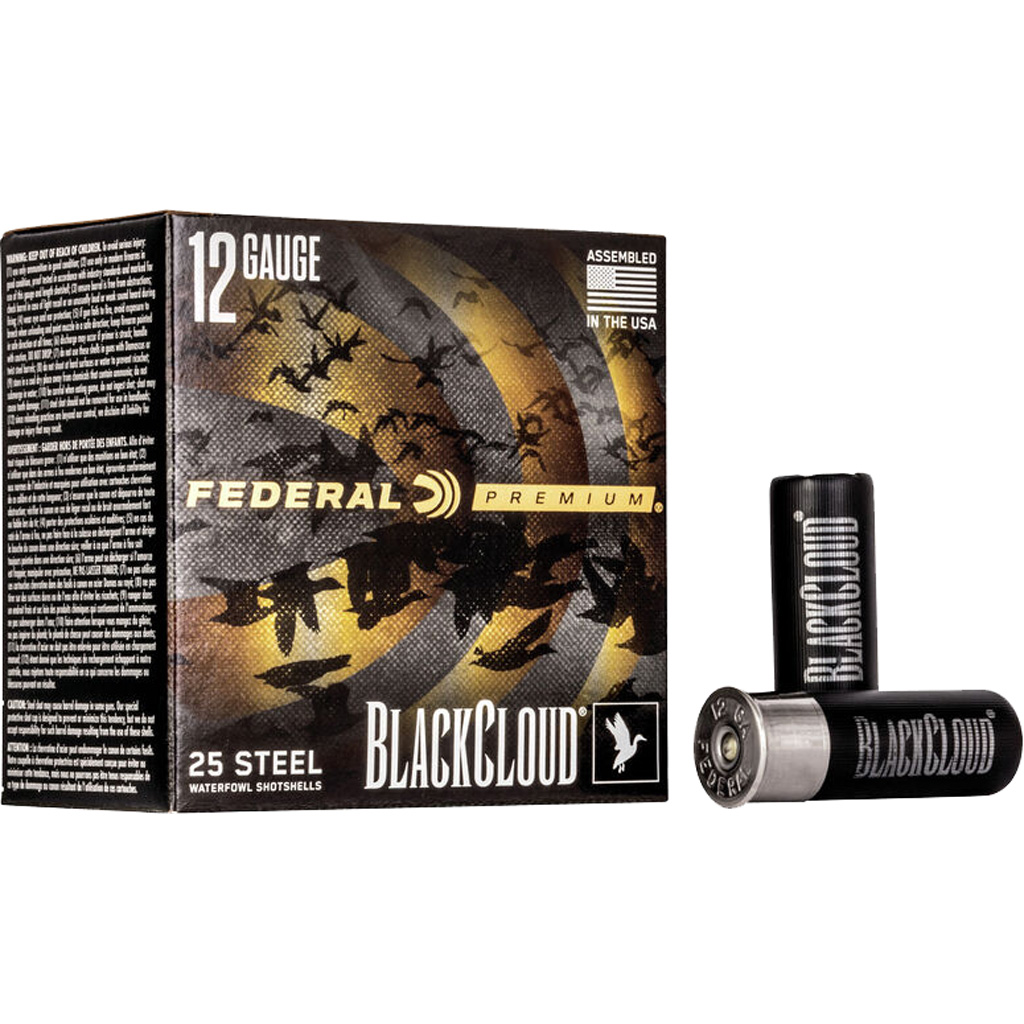 Federal Black Cloud FS Steel Waterfowl 12 Gauge 2-3/4 in #4 Shot 1-1/8 oz 1500 fps 25 Rounds