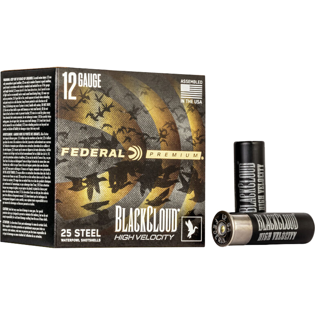 Federal Black Cloud FS Steel High Velocity 12 Gauge 3 in #4 Steel Shotshell (25 Rounds)
