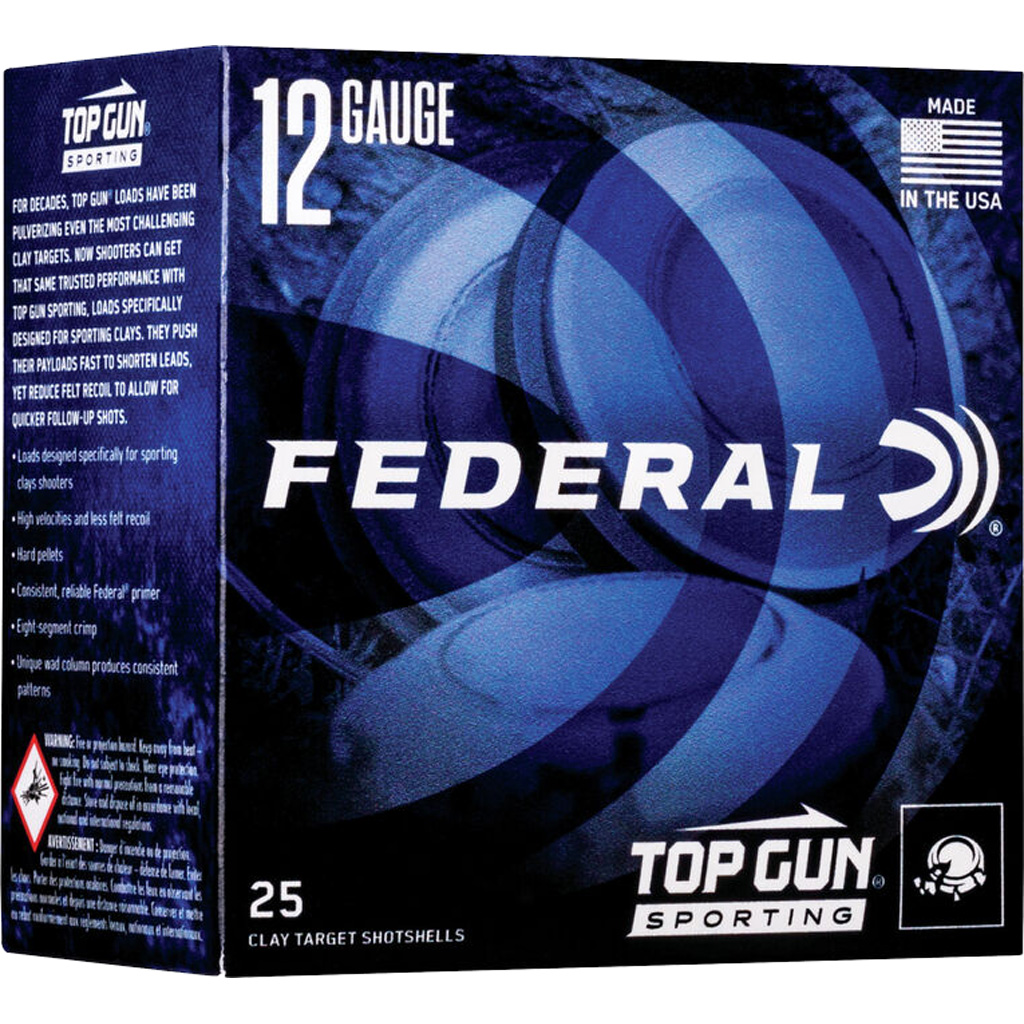 Federal Top Gun Sporting Shotshells 12 Gauge 2-3/4 in. #8 1 oz 1300 fps (25 Rounds)