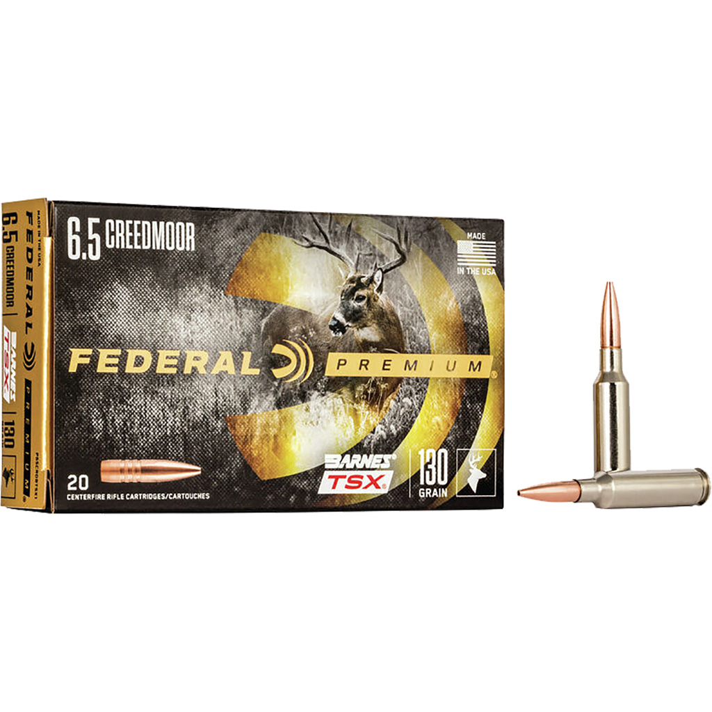 Federal Premium Barnes TSX 6.5 Creedmoor 130 Grain Rifle Ammunition (20 Rounds)