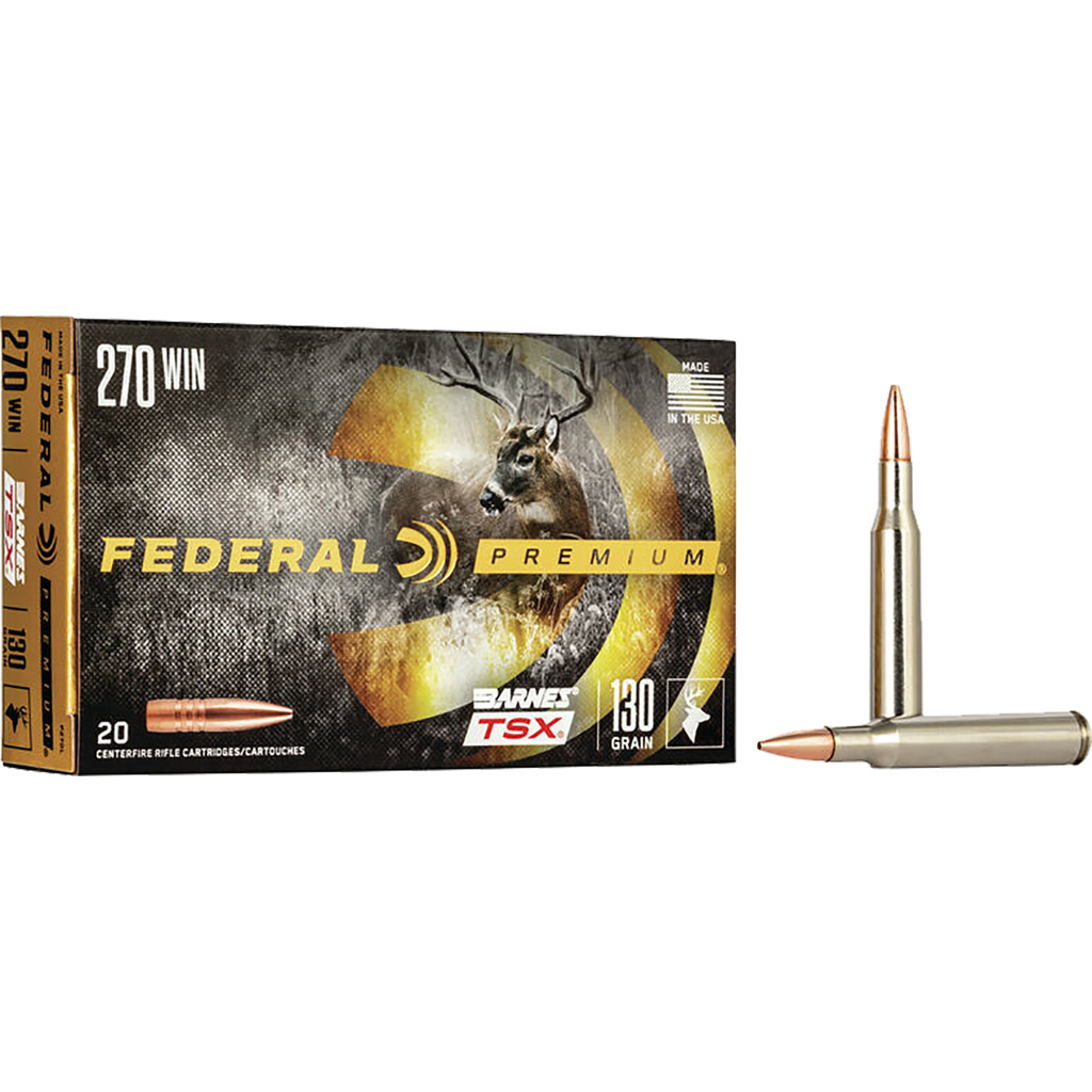 Federal Premium Rifle Ammo .270 Winchester 130 gr. Barnes TSX (20 Rounds)